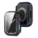 PC Frame with Tempered Glass Screen Protector Watch Case Cover for Apple Watch Series 9 / 8 / 7 45mm - Black - 6