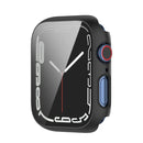 PC Frame with Tempered Glass Screen Protector Watch Case Cover for Apple Watch Series 9 / 8 / 7 45mm - Black - 7