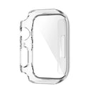 For Apple Watch Series 9 / 8 / 7 41mm Drop-proof PC Frame with Tempered Glass Screen Protector Integrated Watch Case - Transparent White - 2