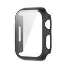 For Apple Watch Series 9 / 8 / 7 41mm Drop-proof PC Frame with Tempered Glass Screen Protector Integrated Watch Case - Black - 3