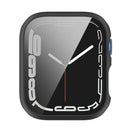 For Apple Watch Series 9 / 8 / 7 41mm Drop-proof PC Frame with Tempered Glass Screen Protector Integrated Watch Case - Black - 4