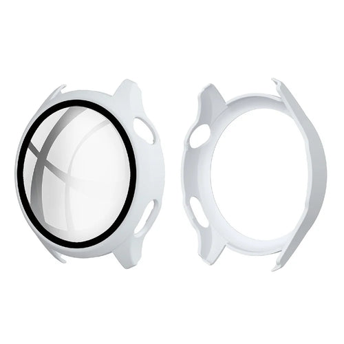 Hard PC Protective Watch Frame Case with HD Anti-Scratch Tempered Glass Screen Protector 46mm for Huawei Watch 3 - White - 1