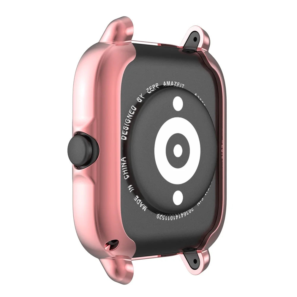 Electroplating Soft TPU Protective Watch Case Full Around Replacement Protector Cover for Huami Amazfit GTS3 - Pink - 3