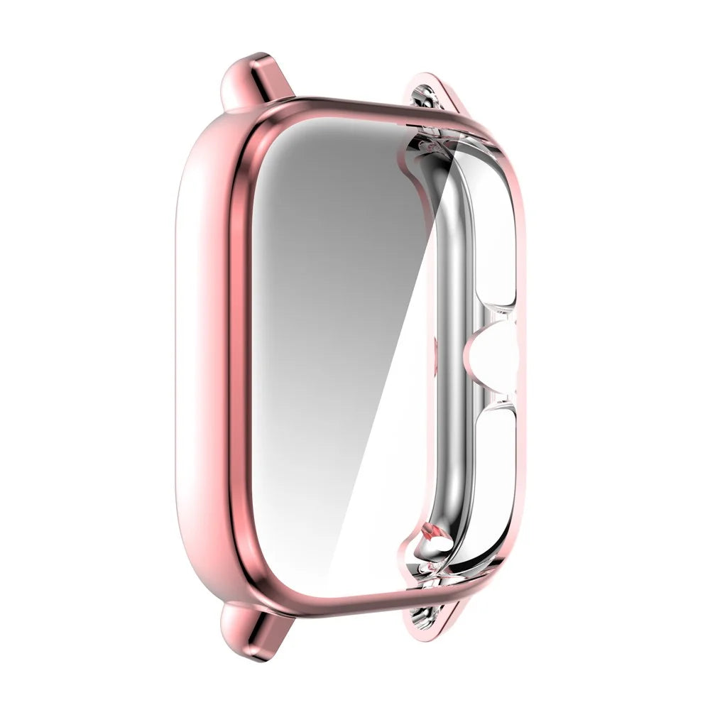 Electroplating Soft TPU Protective Watch Case Full Around Replacement Protector Cover for Huami Amazfit GTS3 - Pink - 4