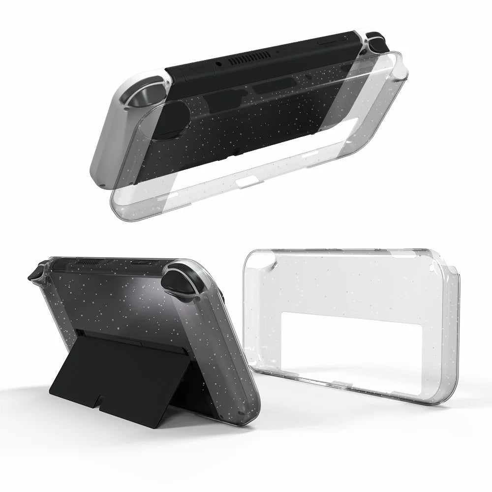 JYS JYS-NS220 Glitter Transparent Anti-skid TPU Protective Case Drop-proof Cover for Nintendo Switch OLED - 1