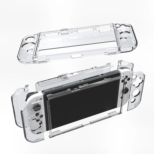 JYS JYS-NS221 Detachable Transparent Glitter PC Protective Case Drop-proof Cover for Nintendo Switch OLED - 1