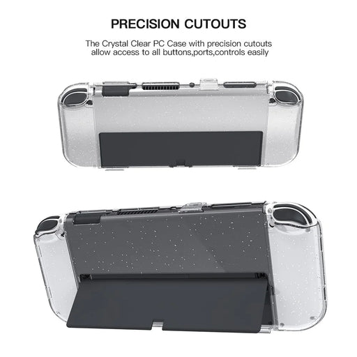 JYS JYS-NS221 Detachable Transparent Glitter PC Protective Case Drop-proof Cover for Nintendo Switch OLED - 2