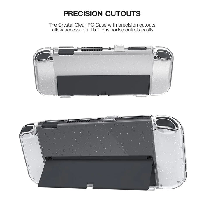 JYS JYS-NS221 Detachable Transparent Glitter PC Protective Case Drop-proof Cover for Nintendo Switch OLED - 2