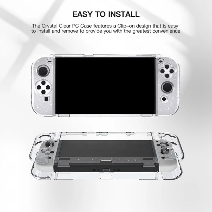 JYS JYS-NS221 Detachable Transparent Glitter PC Protective Case Drop-proof Cover for Nintendo Switch OLED - 3