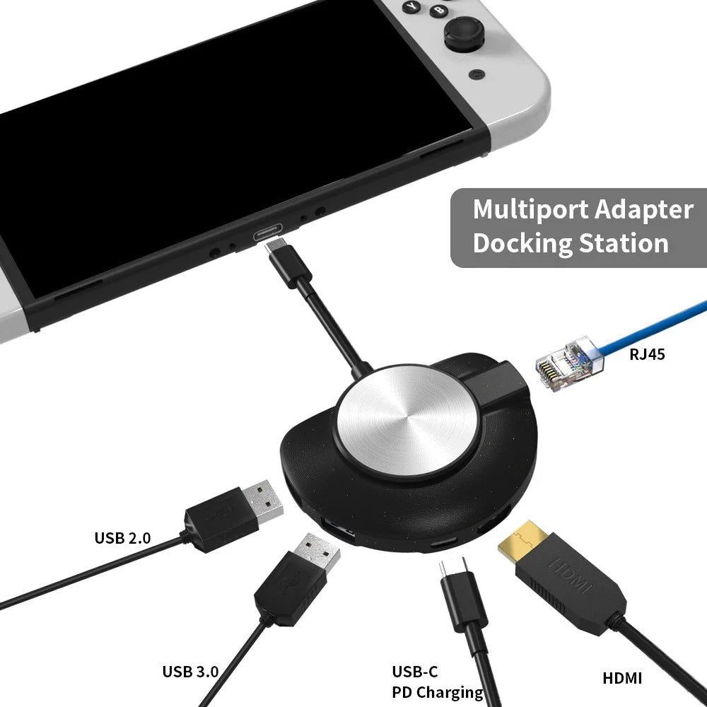 JYS JYS-NS225 TV Projection Screen Converter Portable Dock with Ethernet Port for Nintendo Switch OLED/Switch - 2