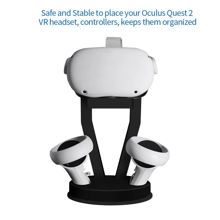 JYS JYS-OC002 Desktop Storage Stand VR Headset Controller Holder Display Rack for Oculus Quest 2 - Black - 3
