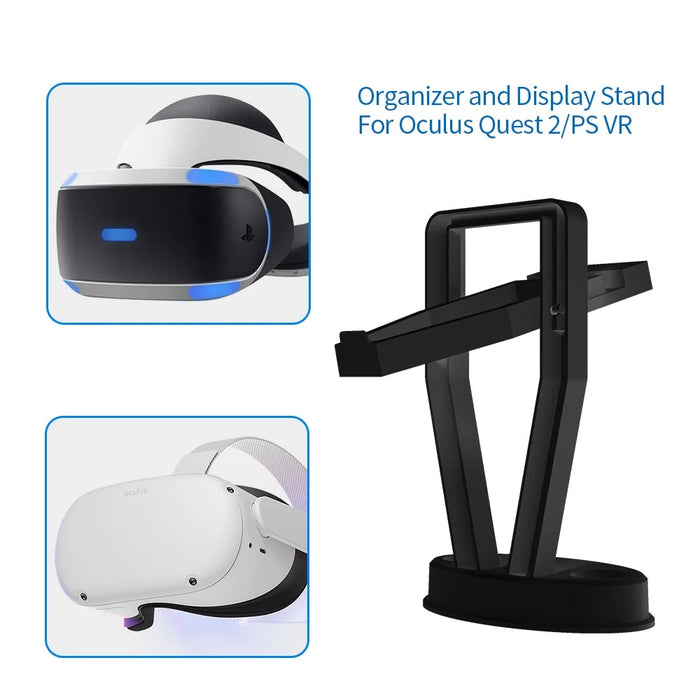 JYS JYS-OC002 Desktop Storage Stand VR Headset Controller Holder Display Rack for Oculus Quest 2 - Black - 4