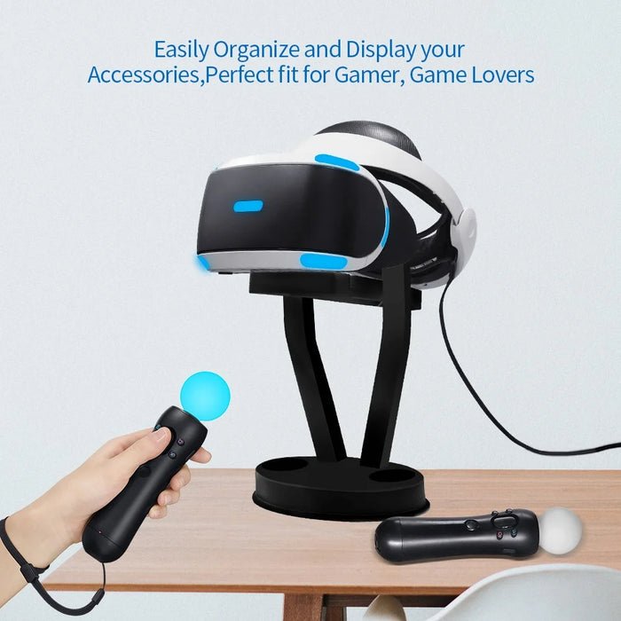 JYS JYS-OC002 Desktop Storage Stand VR Headset Controller Holder Display Rack for Oculus Quest 2 - Black - 7