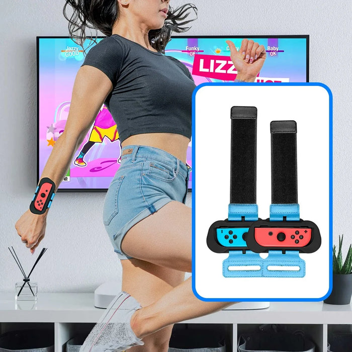 JYS JYS-NS215 10-in-1 Motion Control Grips Holder Golf Clubs Wrist Dance Band Handle Leg Strap Tennis Racket Game Accessories Set for Nintendo Switch - 6