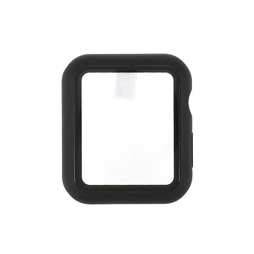 RURIHAI Hard PC Full Protective Cover with Tempered Glass Screen Protector for Apple Watch Series 9 / 8 / 7 45mm - Black - 1