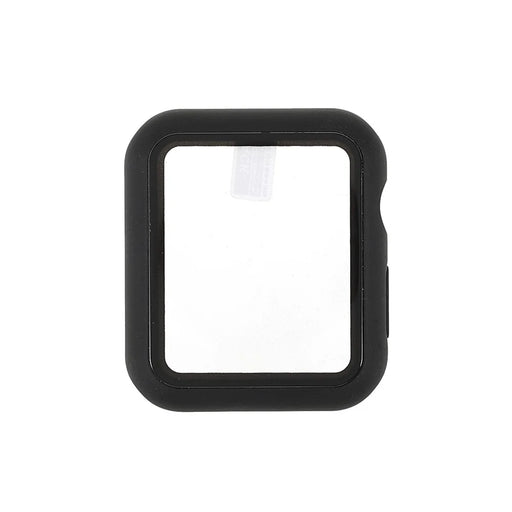RURIHAI Hard PC Full Protective Cover with Tempered Glass Screen Protector for Apple Watch Series 9 / 8 / 7 45mm - Black - 1