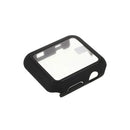 RURIHAI Hard PC Full Protective Cover with Tempered Glass Screen Protector for Apple Watch Series 9 / 8 / 7 45mm - Black - 3
