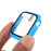 For Apple Watch Series 9 / 8 / 7 41mm Rubberized Matte Anti-drop PC Smart Watch Case Cover with Tempered Glass Screen Protector - Dark Blue - 5