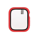 Rubberized Matte PC Watch Case Cover with Tempered Glass Film for Apple Watch Series 9 / 8 / 7 45mm - Red - 1