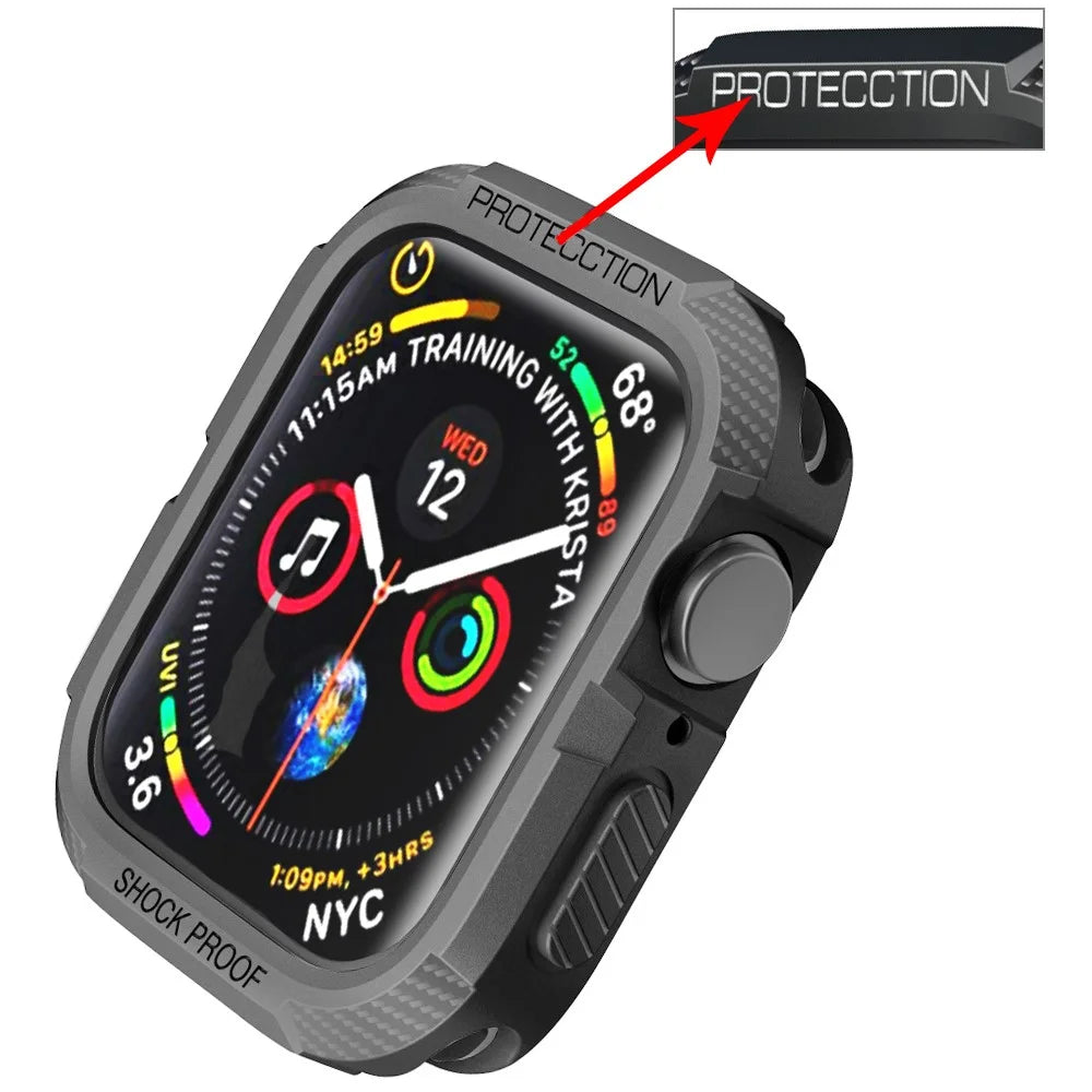 Anti-drop Full Protection Soft TPU Smart Watch Case Cover for Apple Watch Series 9 / 8 / 7 45mm / SE3 / SE2 / SE1 /  6 / 5 / 4 44mm - Grey - 5