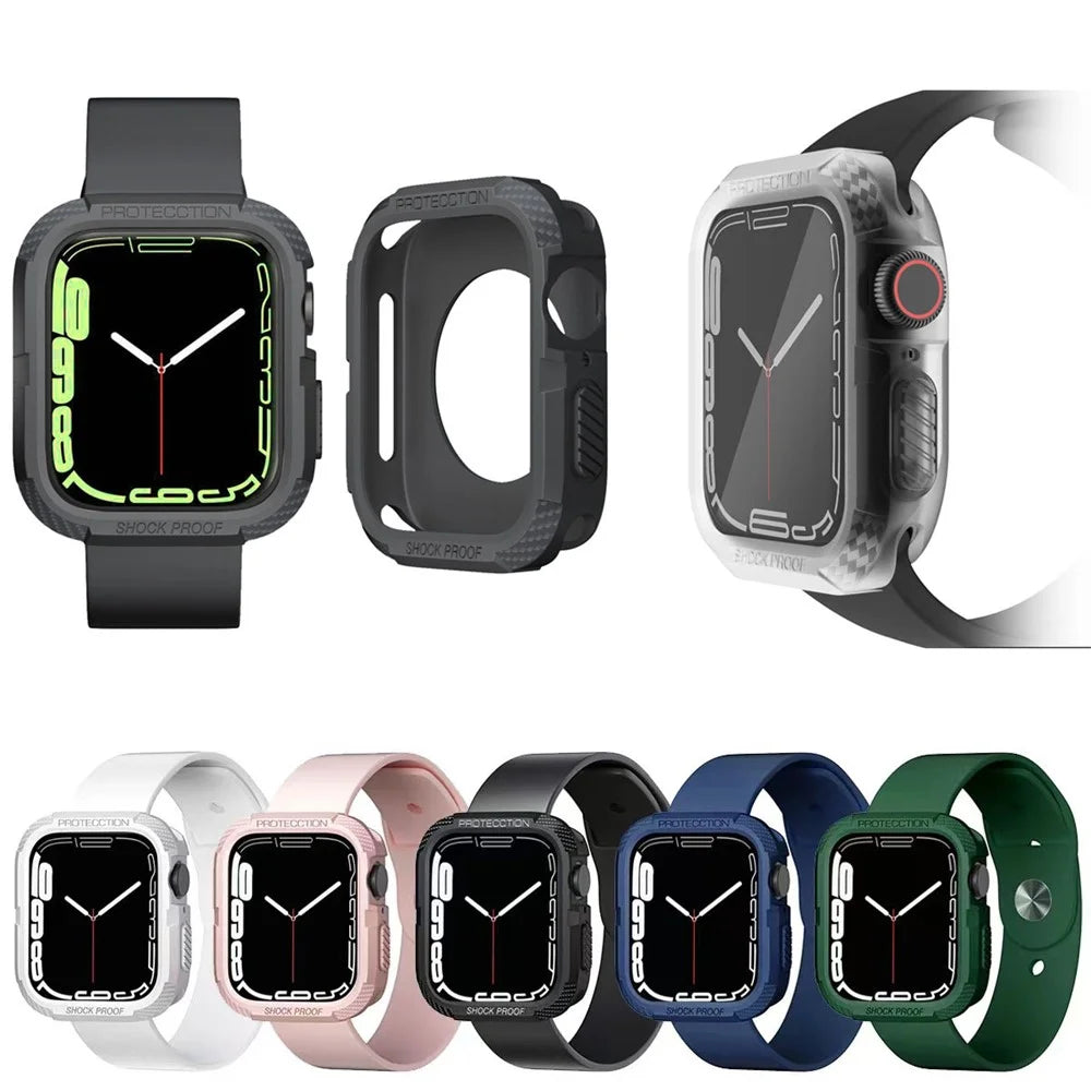 Anti-drop Full Protection Soft TPU Smart Watch Case Cover for Apple Watch Series 9 / 8 / 7 45mm / SE3 / SE2 / SE1 /  6 / 5 / 4 44mm - Grey - 6