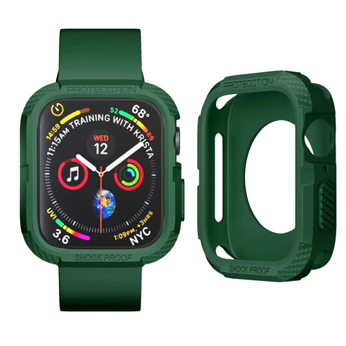 For Apple Watch Series 9 / 8 / 7 41mm / SE3 / SE2 / SE1 /  6 / 5 / 4 40mm Shockproof Soft TPU Smart Watch Case Cover - Green - 1