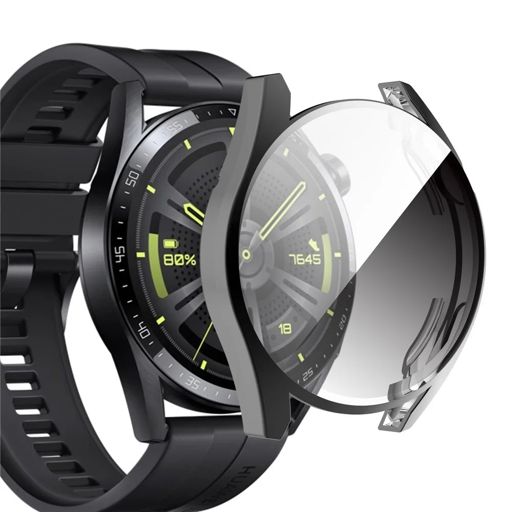 Electroplating Soft TPU Protective Watch Case Protector Cover for Huawei Watch GT 3 46mm - Black - 2