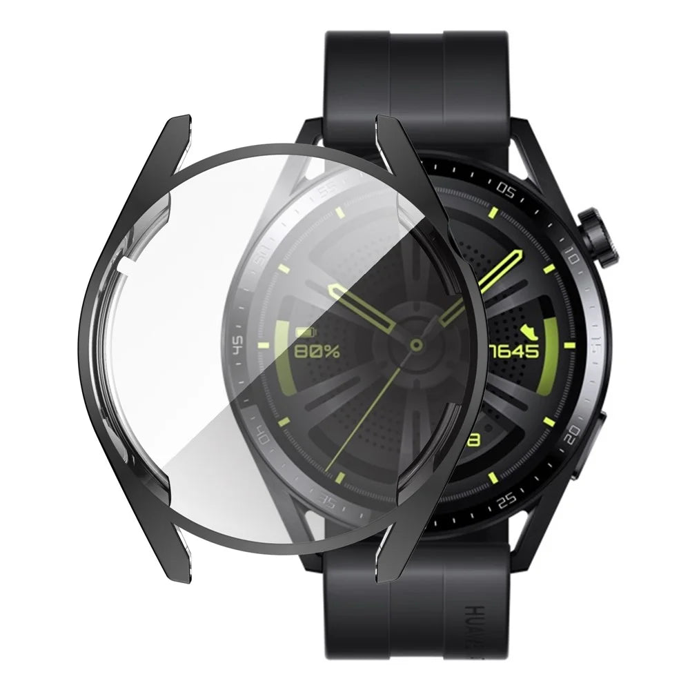 Anti-scratch Electroplating TPU Protective Watch Case Protector Cover for Huawei Watch GT 3 42mm - Black - 1