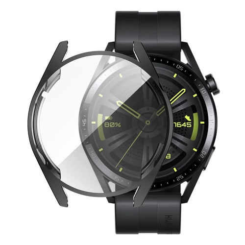 Anti-scratch Electroplating TPU Protective Watch Case Protector Cover for Huawei Watch GT 3 42mm - Black - 1
