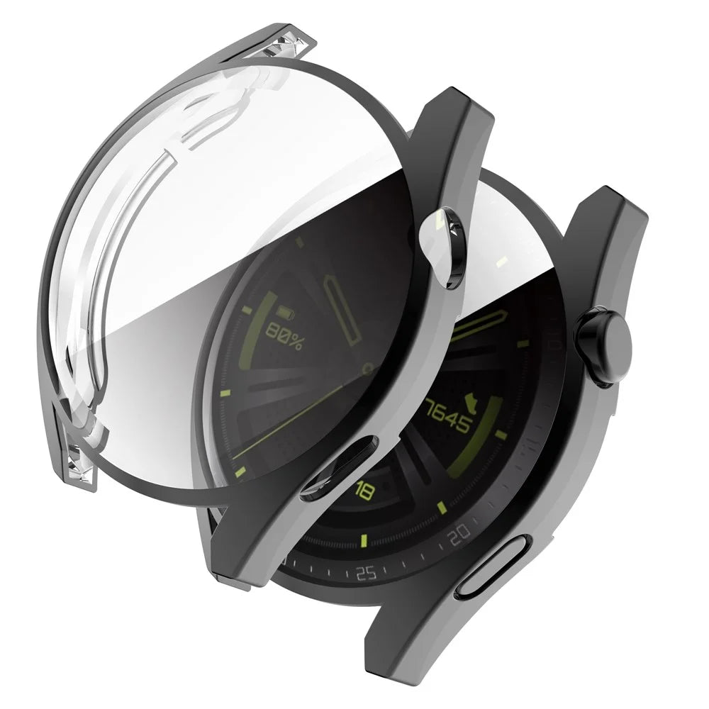 Anti-scratch Electroplating TPU Protective Watch Case Protector Cover for Huawei Watch GT 3 42mm - Black - 4