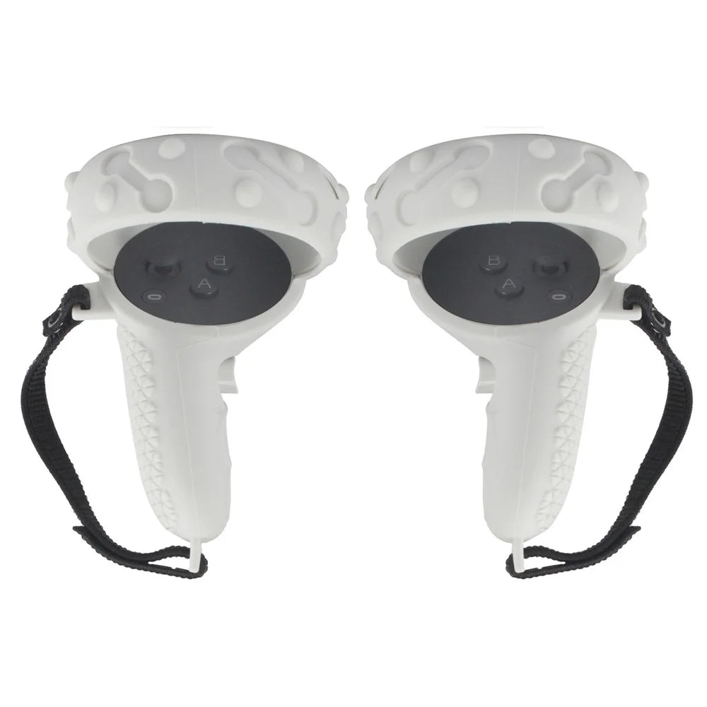1 Pair Silicone Protective Grip Cover for Oculus Quest 2 VR Controller Handle Sleeve Case - White - 1