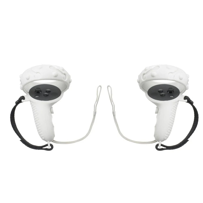 1 Pair Silicone Protective Grip Cover for Oculus Quest 2 VR Controller Handle Sleeve Case - White - 4