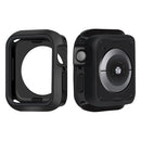 Soft Silicone Dual Color Smart Watch Protective Case Cover Frame for Apple Watch Series 9 / 8 / 7 45mm - Black / Black - 1