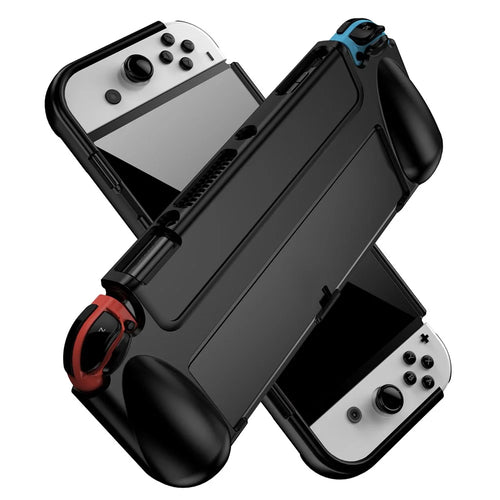Shockproof Soft TPU Case Protective Sleeve Cover for Nintendo Switch OLED Console - Black - 1