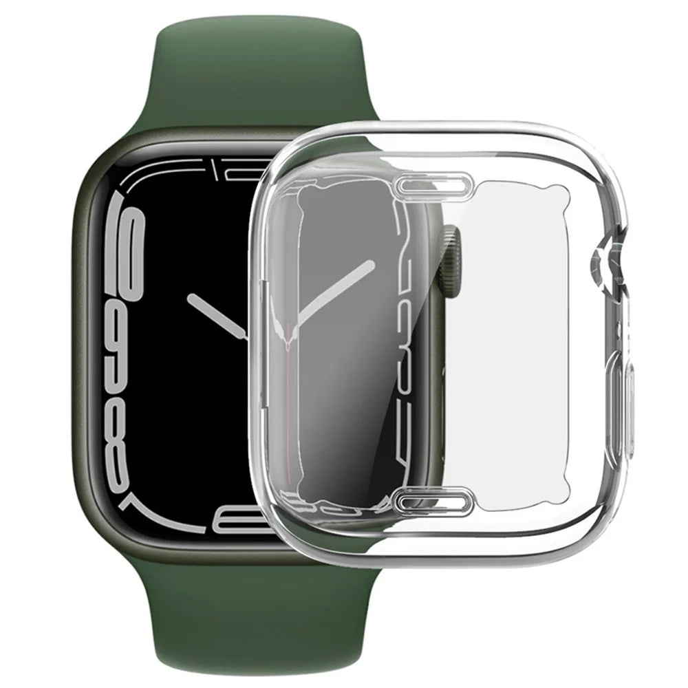 IMAK UX-3 Series HD Clear Soft TPU Shockproof Edge Case Protector for Apple Watch Series 9 / 8 / 7 45mm - 2