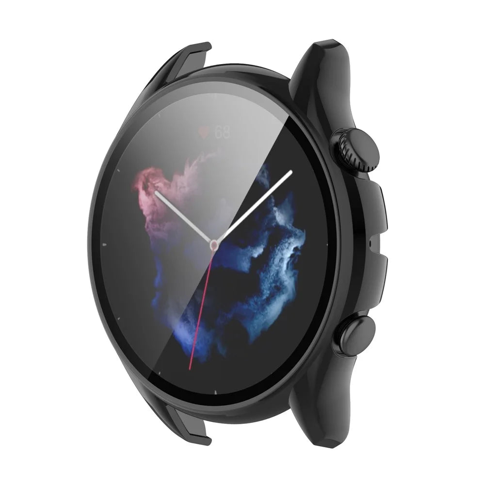 Smart Watch Hard PC Frame Built-in with Tempered Glass Screen Protector Watch Case for Huami Amazfit GTR3/GTR3 Pro - Black - 2