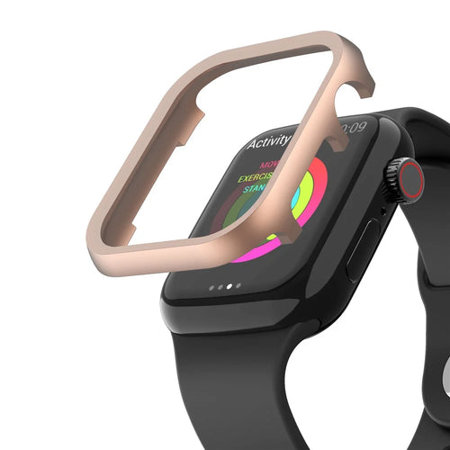 Aluminium Alloy Smart Watch Protective Case Cover for Apple Watch Series 9 / 8 / 7 45mm - Rose Gold - 1