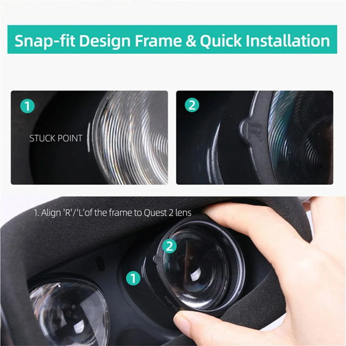 HIFYLUX QF11 1 Pair -2.5D Nearsighted Corrective Myopia Lenses Aspherical Resin Glasses Lenses Accessories for Oculus Quest 2 - 6