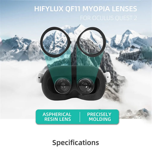 HIFYLUX QF11 1 Pair -3.0D Myopia Lenses Aspherical Nearsighted Corrective Resin Glasses Lenses VR for Oculus Quest 2 VR Glasses Accessories - 2