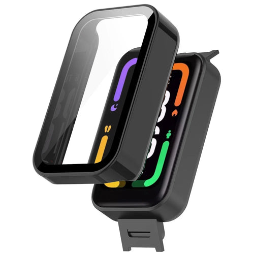 Built-in with Tempered Glass Screen Protector Anti-drop PC Watch Case for Xiaomi Redmi Smart Band Pro - Black - 1