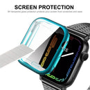 ENKAY HAT PRINCE Electroplated TPU Smart Watch Case with Tempered Glass Screen Protector for Apple Watch Series 9 / 8 / 7 45mm - Cyan - 5