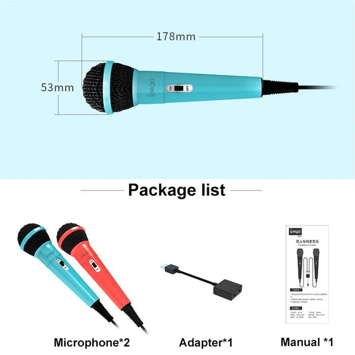 IPEGA PG-SW089 Gaming Microphones Double Wired Mic Kit with Switch for Nintendo Switch / PS5 / PS4 - 6