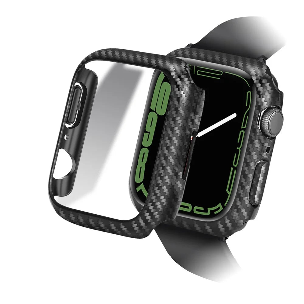 Carbon Fiber Hard PC Smart Watch Protective Cover Case for Apple Watch Series 9 / 8 / 7 41mm - 1