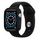 Soft TPU Smart Watch Protective Case Shell with Enclosed Button for Apple Watch Series 9 / 8 / 7 45mm - Black / Black - 4