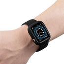 Soft TPU Smart Watch Protective Case Shell with Enclosed Button for Apple Watch Series 9 / 8 / 7 45mm - Black / Black - 5