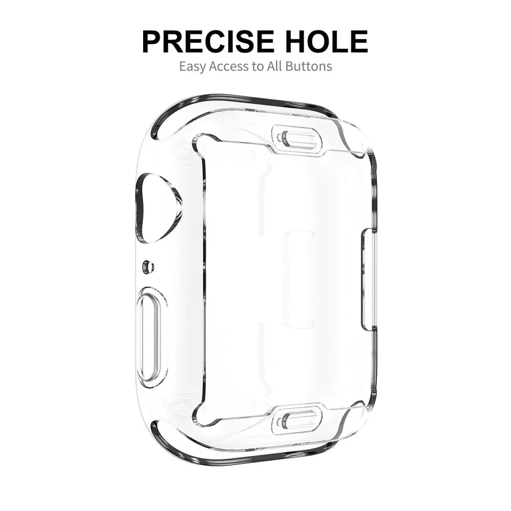 ENKAY HAT PRINCE TPU Protective Watch Case Cover with 9H Tempered Glass Screen Protector for Apple Watch Series 9 / 8 / 7 45mm - Transparent - 4