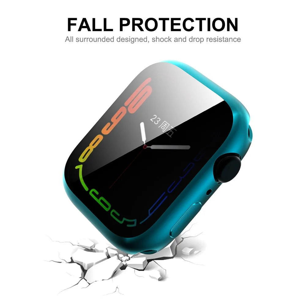 ENKAY HAT PRINCE Electroplated TPU Smart Watch Case with 9H Tempered Glass Screen Protector for Apple Watch Series 9 / 8 / 7 41mm - Cyan - 6