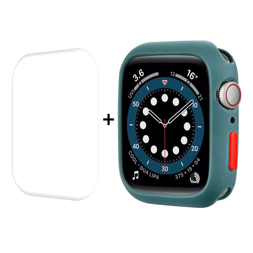 ENKAY HAT PRINCE Smart Watch TPU Protective Case with PET Screen Protector for Apple Watch Series 9 / 8 / 7 45mm - Green - 1