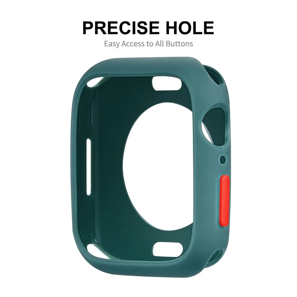 ENKAY HAT PRINCE TPU Watch Case Shell with Curved PET Full Size Screen Protector for Apple Watch Series 9 / 8 / 7 41mm - Green - 3