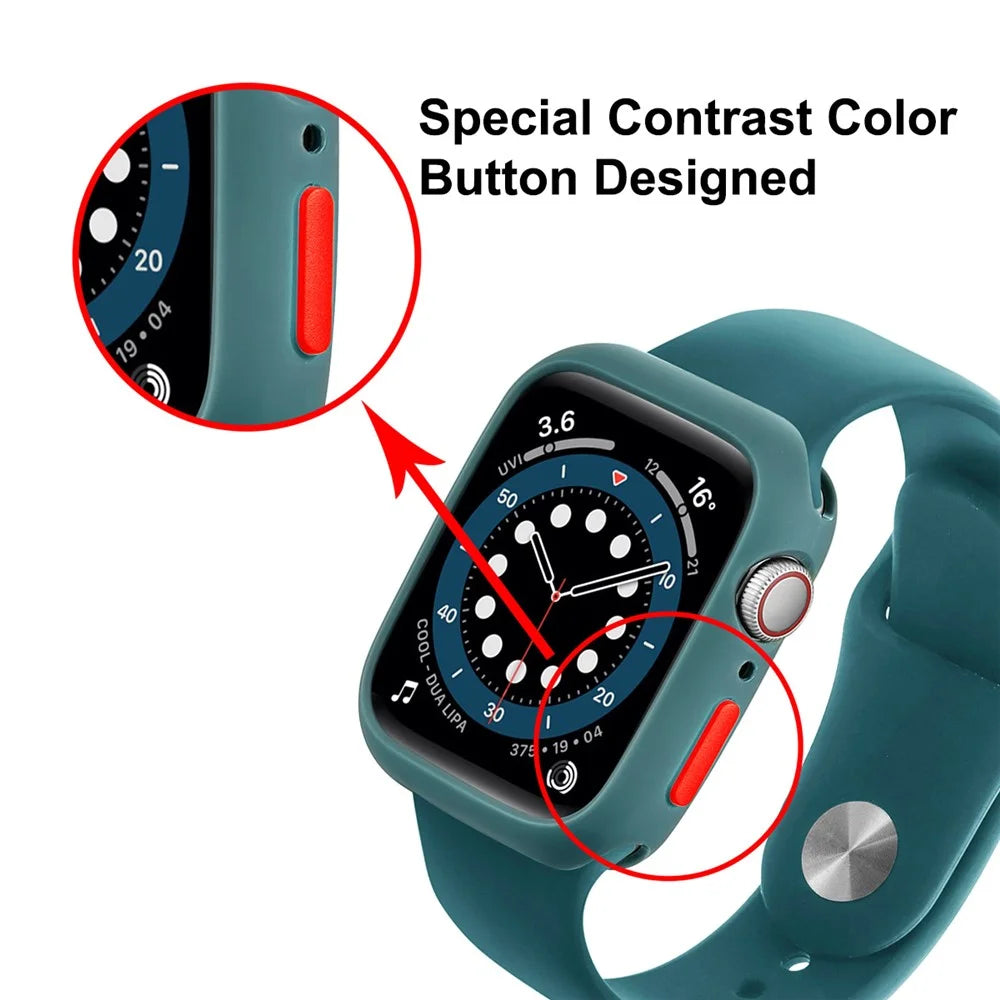 ENKAY HAT PRINCE TPU Watch Case Shell with Curved PET Full Size Screen Protector for Apple Watch Series 9 / 8 / 7 41mm - Green - 4